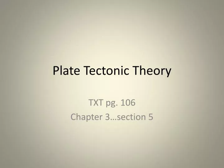 plate tectonic theory