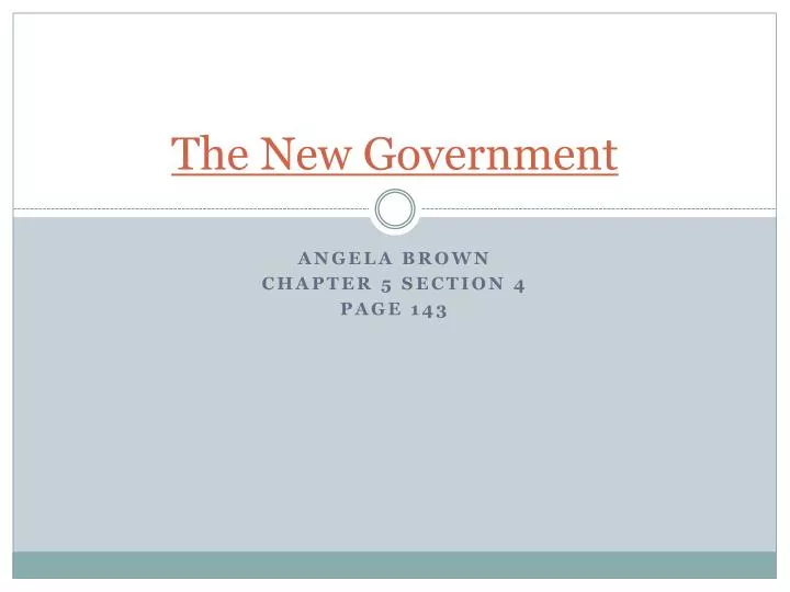 the new government