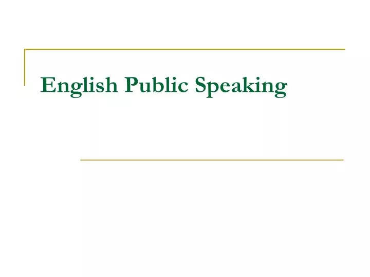 english public speaking