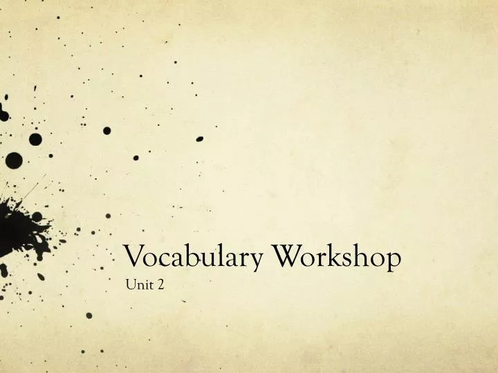 vocabulary workshop