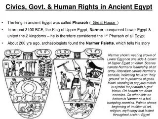 Civics, Govt. &amp; Human Rights in Ancient Egypt