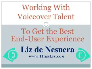 Working With Voiceover Talent