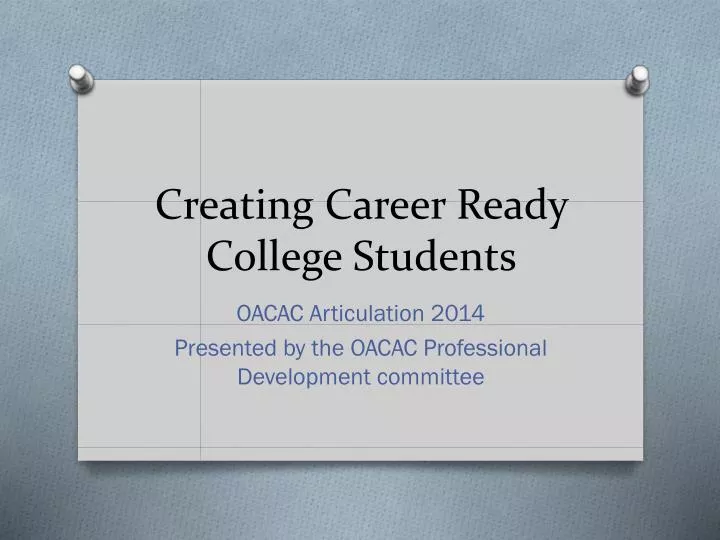 creating career ready college students