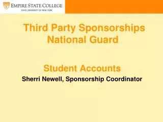 Third Party Sponsorships National Guard