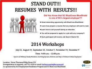 STAND OUT!!! RESUMES WITH RESULTS!!!