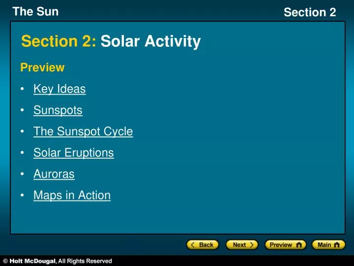 section 2 solar activity