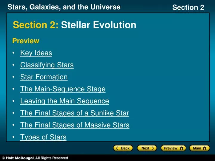 section 2 stellar evolution