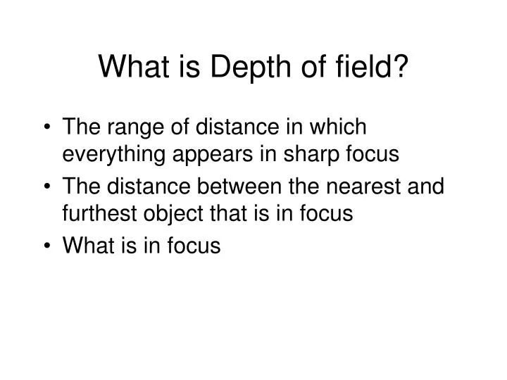 what is depth of field