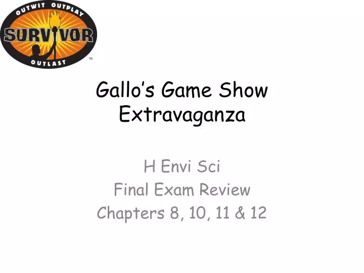 gallo s game show extravaganza