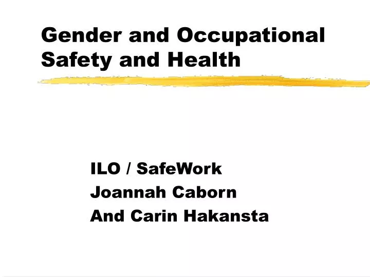 gender and occupational safety and health