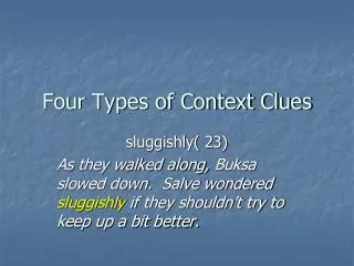 Four Types of Context Clues