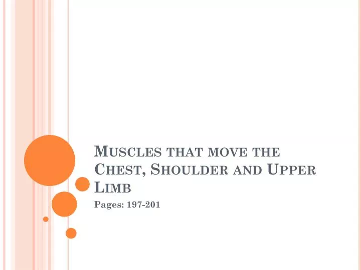 muscles that move the chest shoulder and upper limb