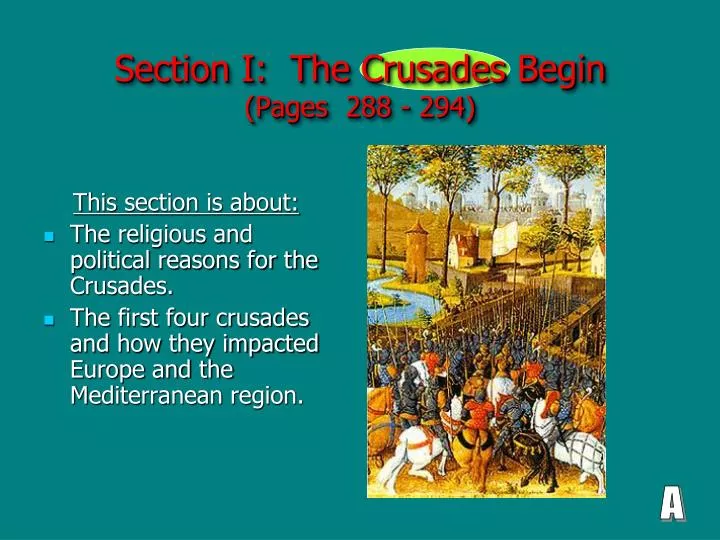 section i the crusades begin pages 288 294