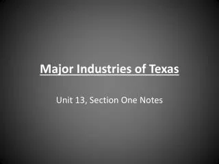 Major Industries of Texas