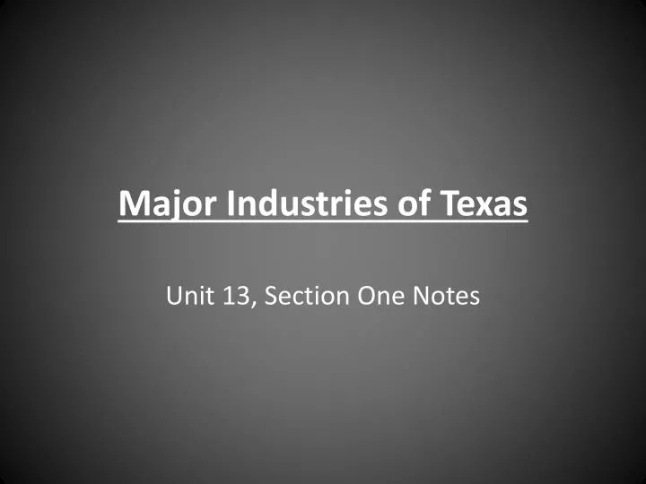 major industries of texas