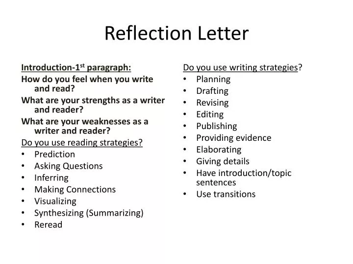 reflection letter
