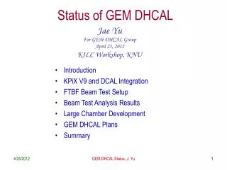 Status of GEM DHCAL