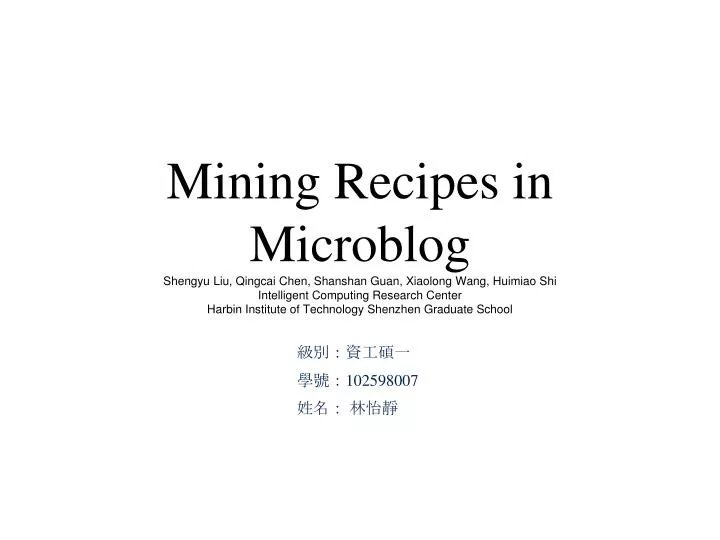 mining recipes in microblog