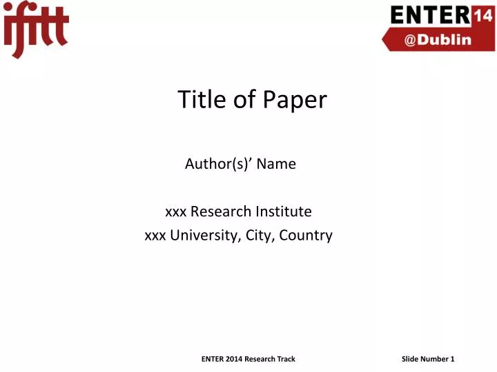 title of paper