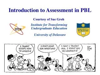 Introduction to Assessment in PBL