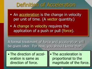 Definition of Acceleration