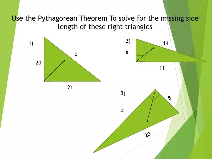 The Pythagorean Theorem (Pre-Algebra, Right triangles and algebra