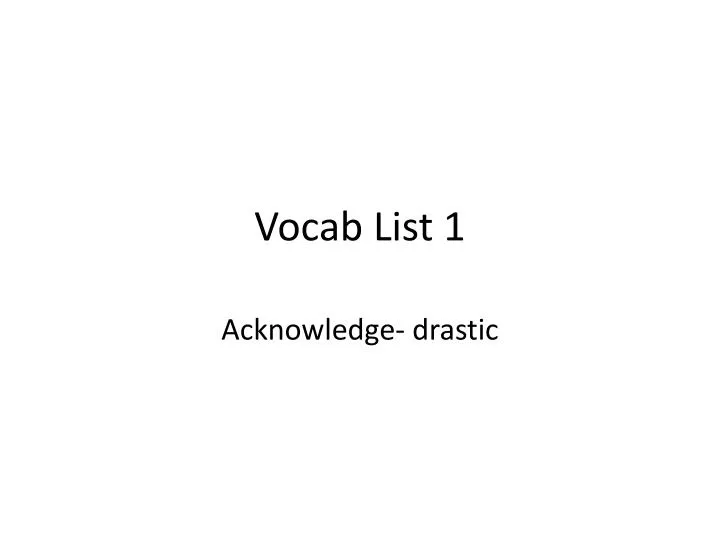 vocab list 1