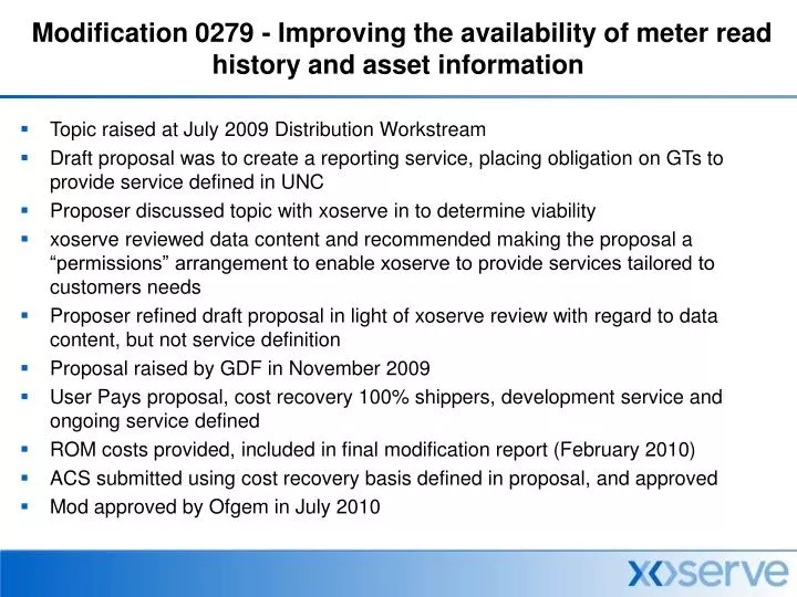 modification 0279 improving the availability of meter read history and asset information