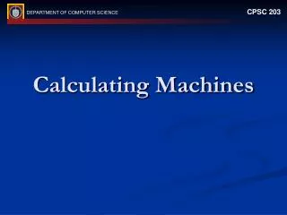 Calculating Machines