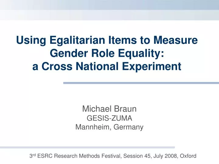 using egalitarian items to measure gender role equality a cross national experiment