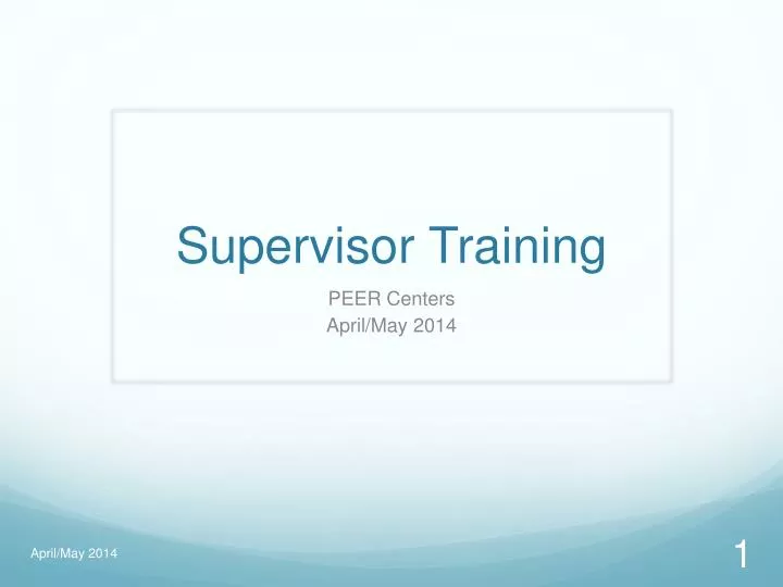 supervisor training
