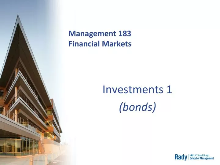 management 183 financial markets