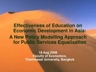 Effectiveness of Education on Economic Development in Asia: