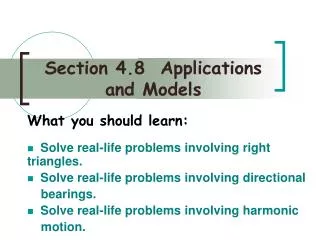 Section 4.8 Applications and Models