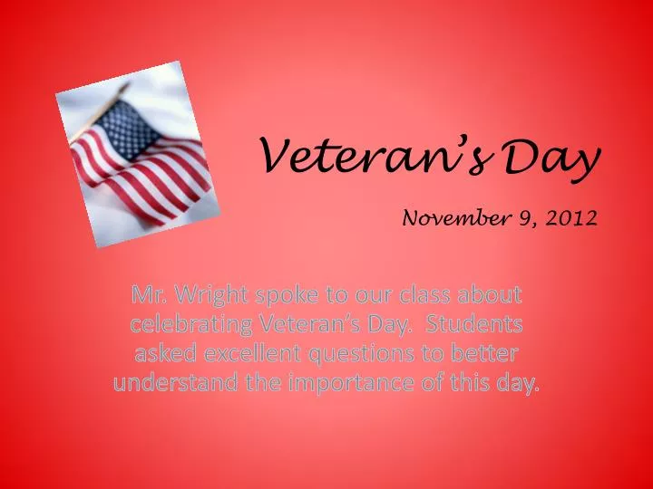 veteran s day november 9 2012