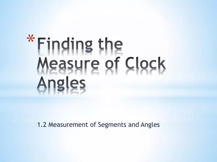 finding the measure of clock angles