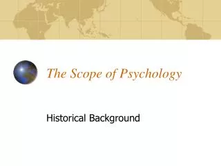 The Scope of Psychology