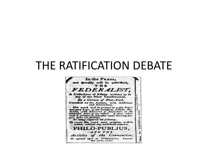 the ratification debate