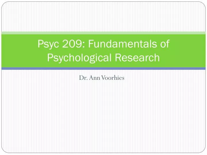 psyc 209 fundamentals of psychological research