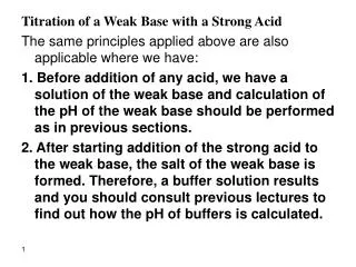 Titration of a Weak Base with a Strong Acid