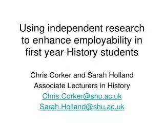 Using independent research to enhance employability in first year History students