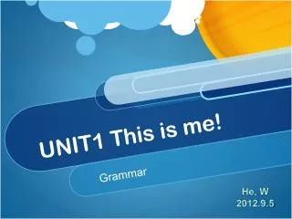 unit1 this is me