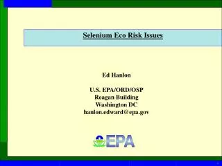 Selenium Eco Risk Issues