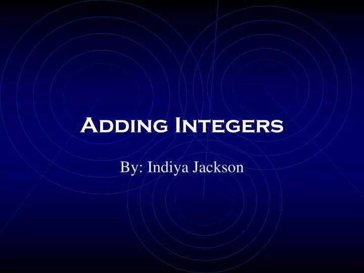 adding integers