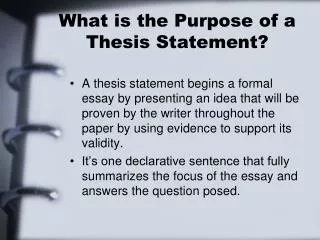 What is the Purpose of a Thesis Statement?