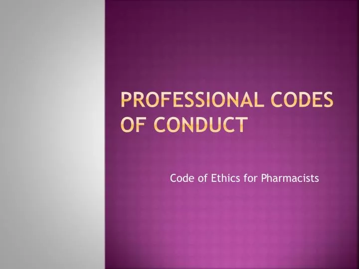 professional codes of conduct