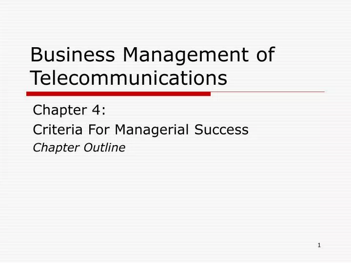 business management of telecommunications