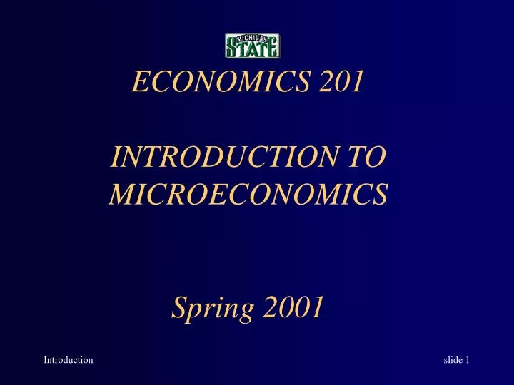 economics 201 introduction to microeconomics spring 2001