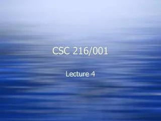 CSC 216/001