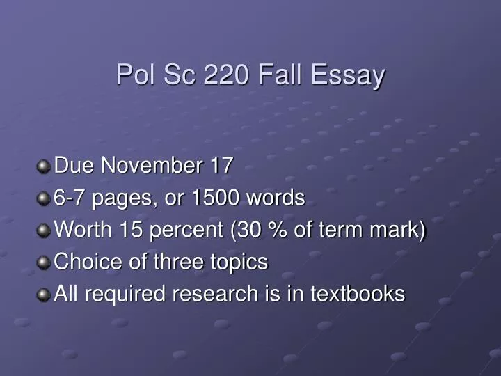 pol sc 220 fall essay